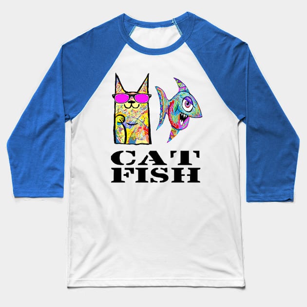 graffiti catfish 77 Baseball T-Shirt by LowEndGraphics